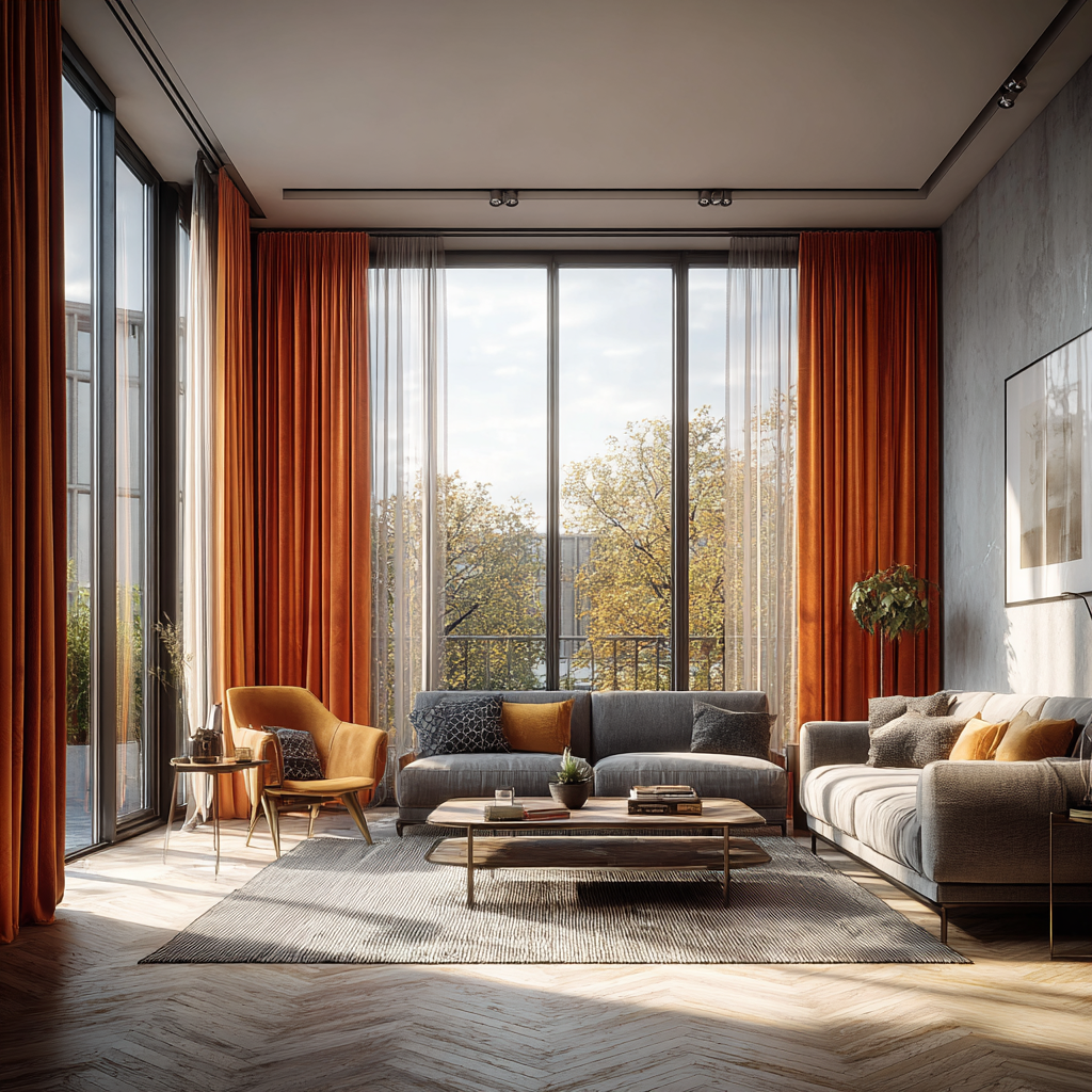 Deep Scarlet Velvet Curtain