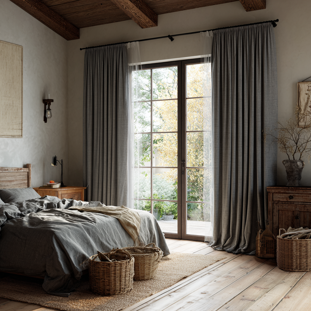 Starlight Grey Cotton-Linen Curtain