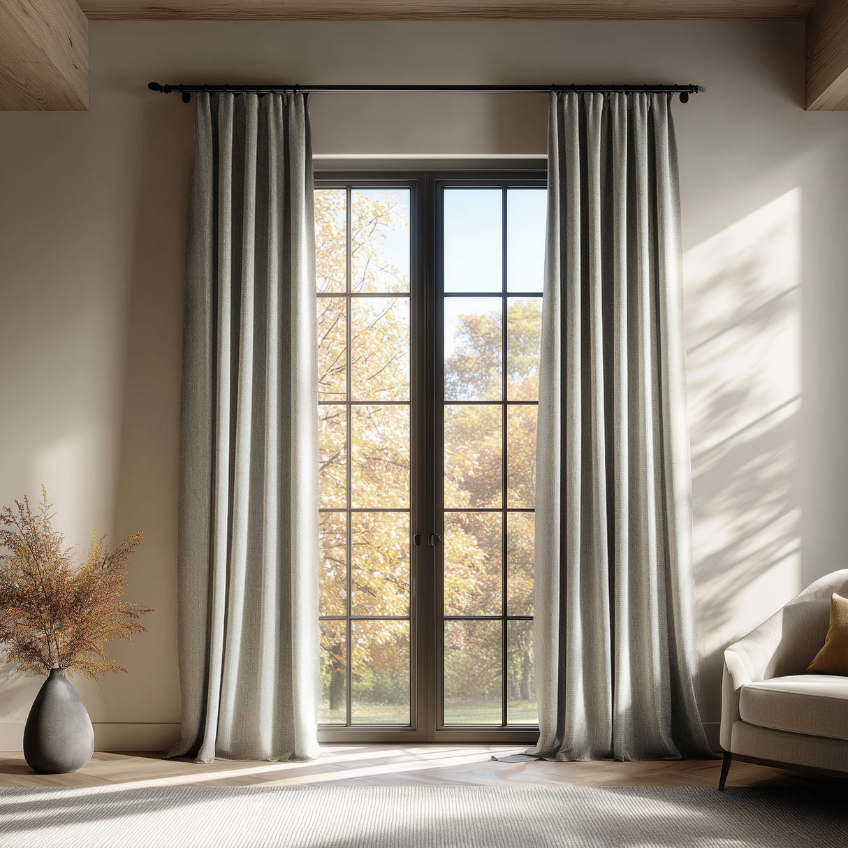 Winter Frost Cotton-Linen Curtain