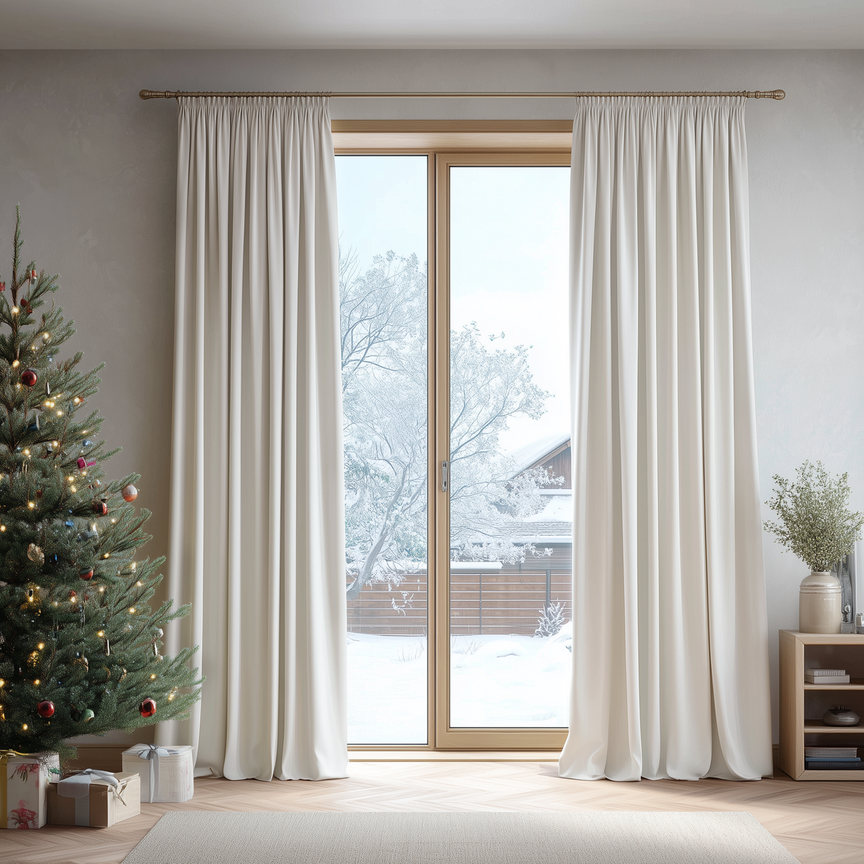 White Velvet Curtain