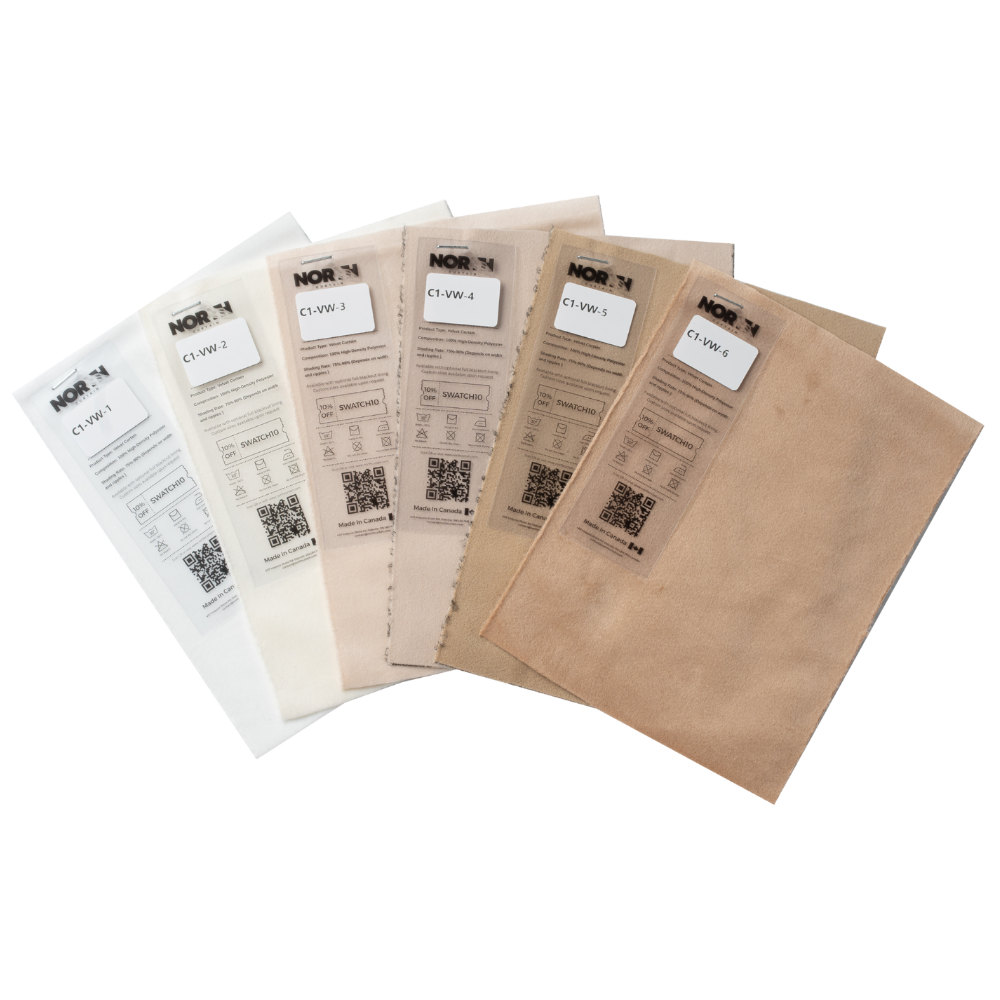 Beige & White Velvet Swatches