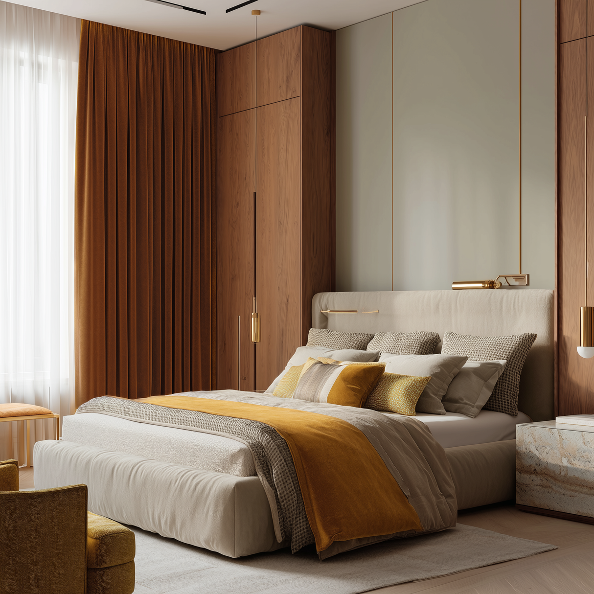 Chestnut Brown Velvet Blackout Curtains - Fully Blackout Drapes