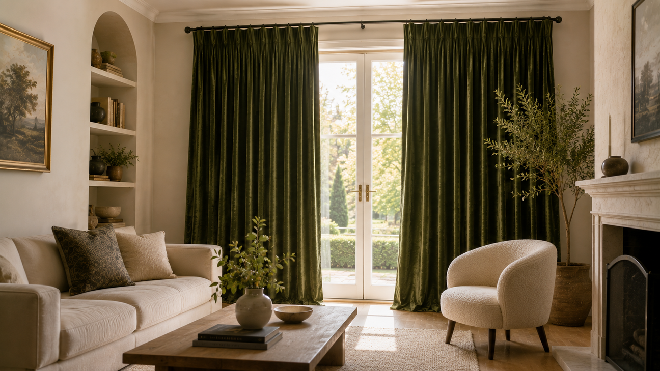 Green Velvet Curtains