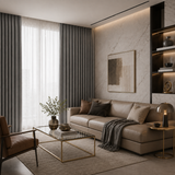 Stone Gray Linen Blackout Curtains