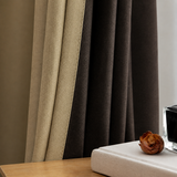 Wheat Beige Linen Blackout Curtains