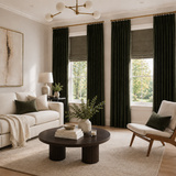 Vintage Green Double-Sided Cotton Blend Blackout Curtains