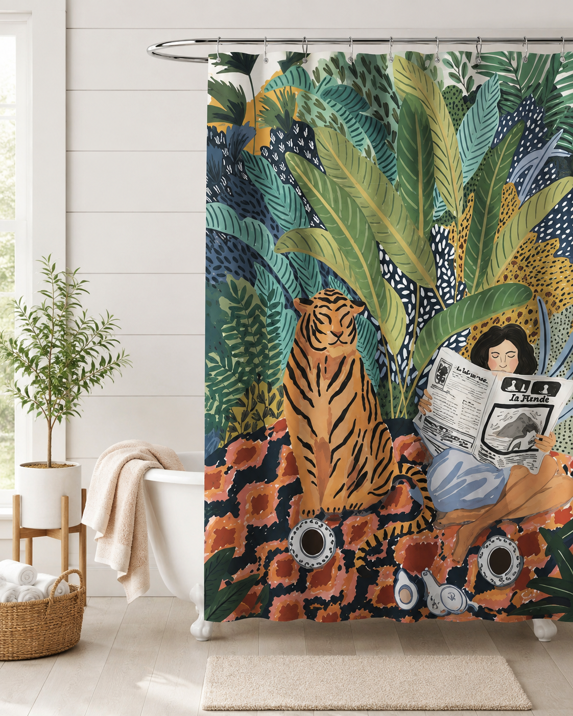 Tropical Tiger Shower Curtain