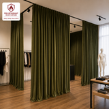 Avocado Green Flame Retardant Velvet Curtains