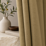 Wheat Beige Linen Blackout Curtains