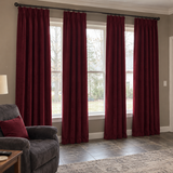 108 Inch Long Dark Garnet Red Velvet Curtains