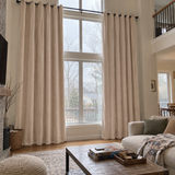 108 Inch Long Milk Tea Beige Velvet Curtains