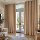 108 Inch Long French Beige Velvet Curtains