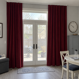 108 Inch Long Wine Red Velvet Curtains