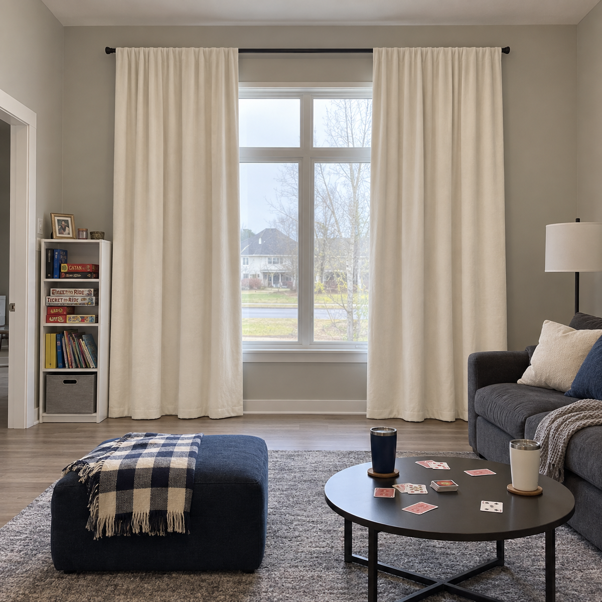 108 Inch Long Cream White Velvet Curtains
