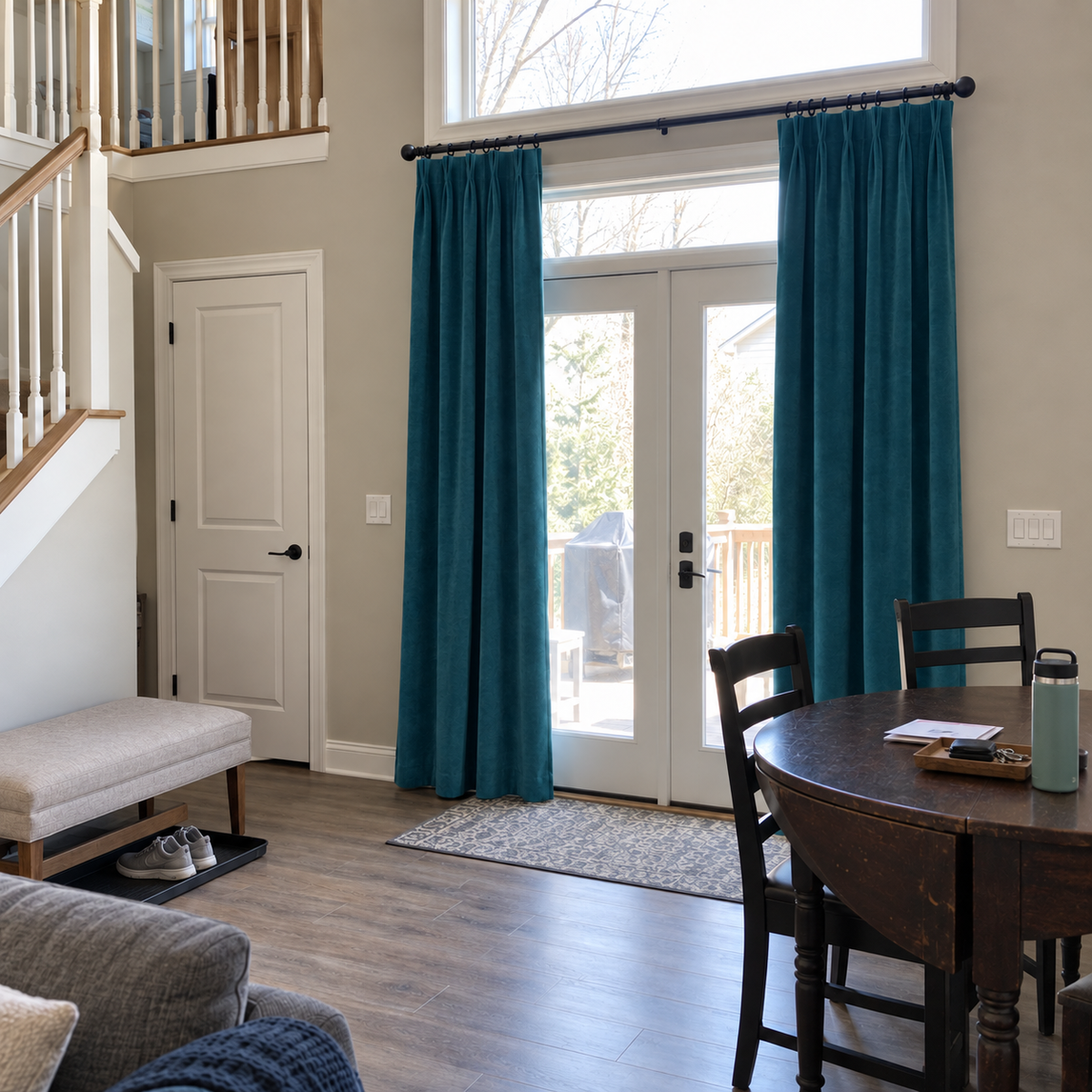 108 Inch Long Teal Velvet Curtains