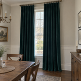 108 Inch Long Dark Jade Green Velvet Curtains