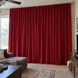 108 Inch Long Crimson Red Velvet Curtains