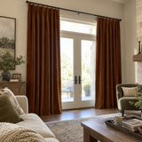 120 Inch Long Chestnut Brown Velvet Curtains