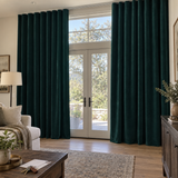 120 Inch Long Dark Jade Green Velvet Curtains