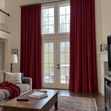 120 Inch Long Bordeaux Red Velvet Curtains