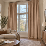 120 Inch Long French Beige Velvet Curtains