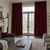 120 Inch Long Wine Red Velvet Curtains