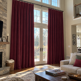 120 Inch Long Burgundy Red Velvet Curtains