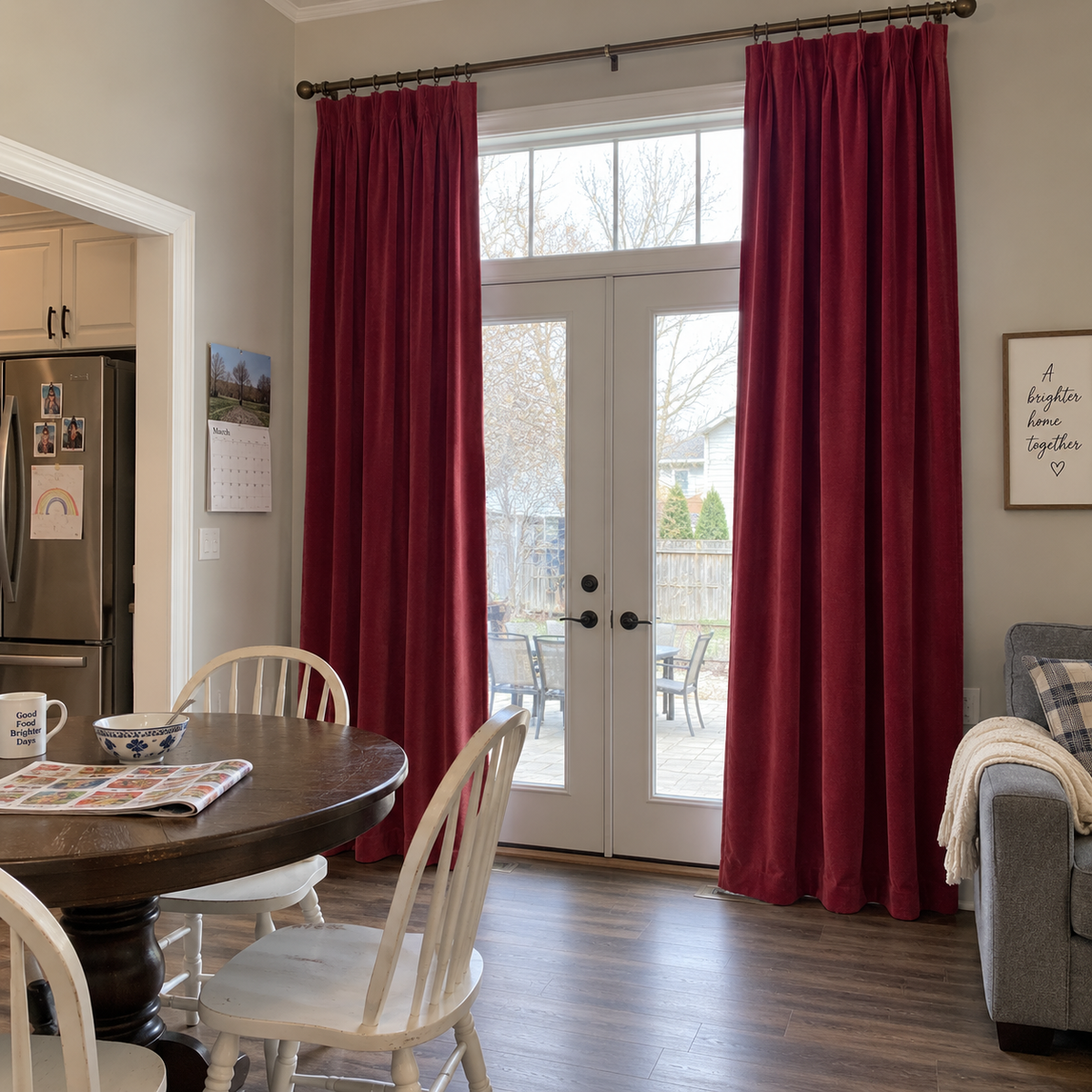 120 Inch Long Mulberry Red Velvet Curtains