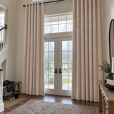 120 Inch Long Milk Tea Beige Velvet Curtains