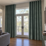 120 Inch Long Jade Green Velvet Curtains