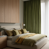 Olive Green Flame Retardant Velvet Curtains