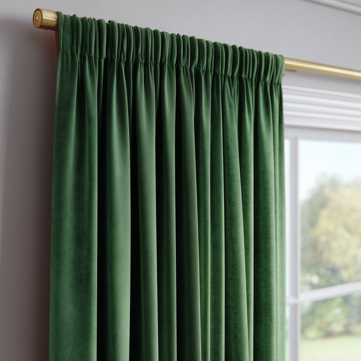 Emerald Green Flame Retardant Velvet Curtains