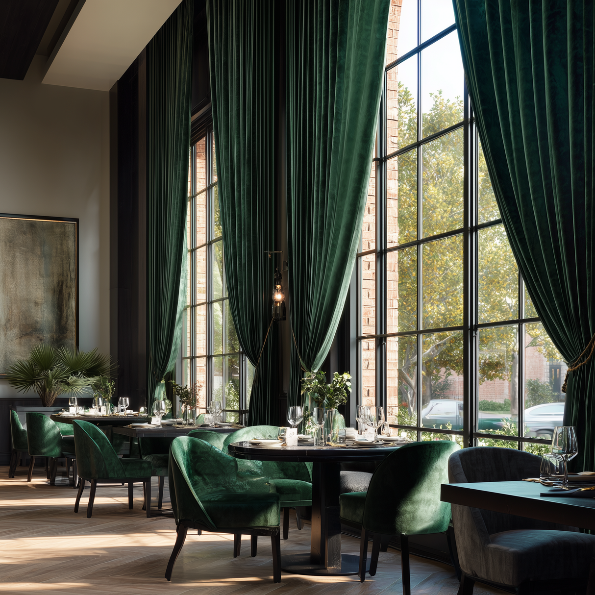 Emerald Green Velvet Curtains - Flame Retardant