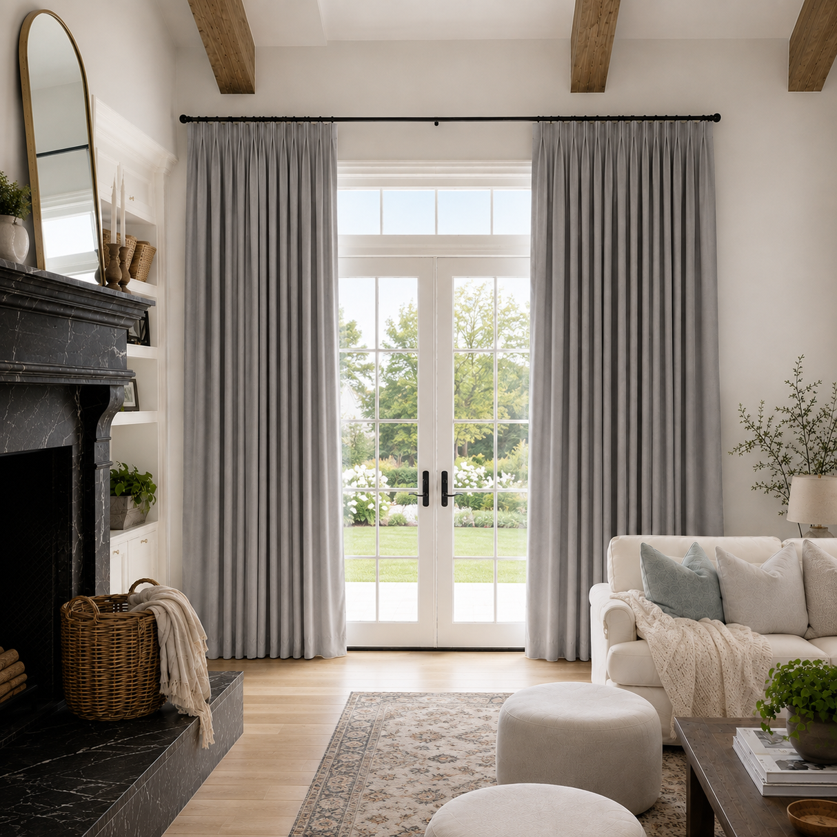 Mint Gray Linen Curtains