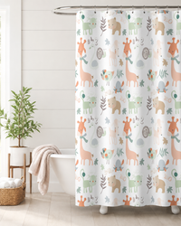 Safari Baby Animals Shower Curtain
