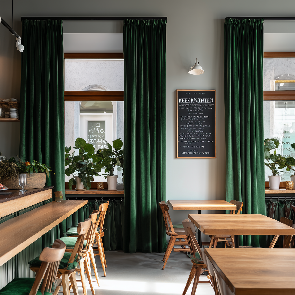 Emerald Green Velvet Curtains - Flame Retardant