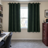 63 Inch Long Dark Green Velvet Curtains