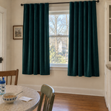 63 Inch Long Dark Jade Green Velvet Curtains