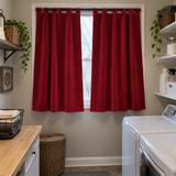 63 Inch Long Crimson Red Velvet Curtains
