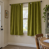 63 Inch Long Avocado Green Velvet Curtains
