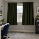 63 Inch Long Olive Green Velvet Curtains