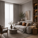 Soft Grey Double-Sided Cotton Blend Blackout Curtains