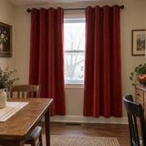 84 Inch Long Deep Scarlet Velvet Curtains