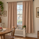 84 Inch Long French Beige Velvet Curtains