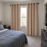 84 Inch Long Latte Beige Velvet Curtains