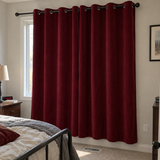 84 Inch Long Wine Red Velvet Curtains