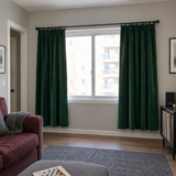 84 Inch Long Gemstone Green Velvet Curtains