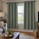 84 Inch Long Sage Green Velvet Curtains