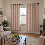 84 Inch Long Milk Tea Beige Velvet Curtains