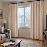 84 Inch Long Vanilla Beige Velvet Curtains